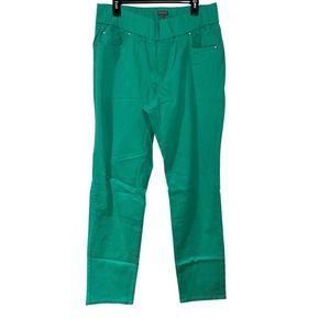 JESSICA LONDON GREEN PULL ON ELASTIC WAIST STRETCH JEANS SIZE 18W TALL